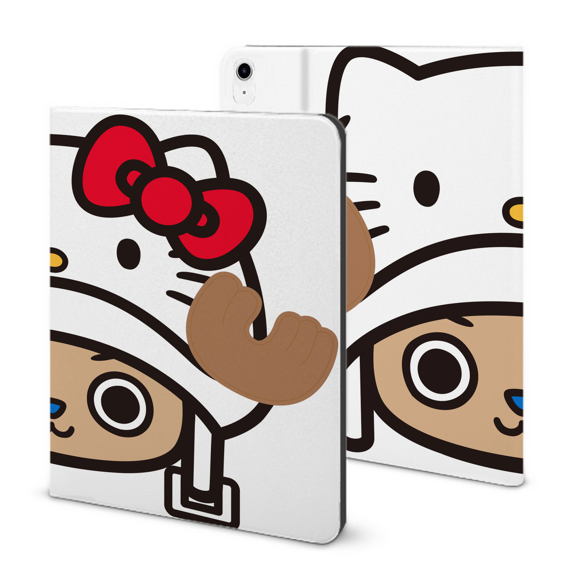 （画像用） Hello Kitty ハローキティ IPad ケース ブック型 PUレザー TPU 耐衝撃 軽量 薄型 ペン収納なし 全面保護 IPad 各モデル対応